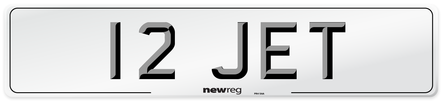 12 JET Number Plate from New Reg